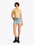 Yellow Slim Fit Tonal Logo T-Shirt  Women