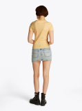 Yellow Slim Fit Tonal Logo T-Shirt  Women