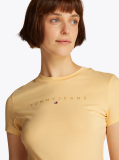 Yellow Slim Fit Tonal Logo T-Shirt  Women