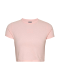 Pink Slim Fit Cropped Tonal Flag T-Shirt  Women