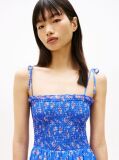 Blue Floral Print Chiffon Wrap Maxi Dress  Women