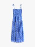 Blue Floral Print Chiffon Wrap Maxi Dress  Women