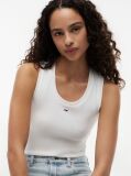 Beige Ribbed Slim Tank Top  Women