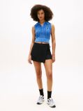Black Side Tie Linen Blend Skort  Women