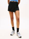Black Side Tie Linen Blend Skort  Women