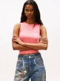 Pink Logo Slim Ribbed Tank Top  Women