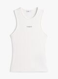 White Logo Slim Ribbed Tank Top  Women