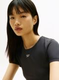 Μαύρο Αθλητικό Slim T-Shirt Με Λογότυπο  Γυναίκες