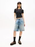 Μαύρο Αθλητικό Slim T-Shirt Με Λογότυπο  Γυναίκες