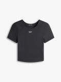 Μαύρο Αθλητικό Slim T-Shirt Με Λογότυπο  Γυναίκες