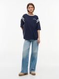 Blue Logo Oversized Crew Neck T-Shirt  Women