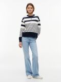 Multi Tommy Badge Stripe Relaxed Sweatshirt  Women