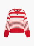 Multi Tommy Badge Stripe Relaxed Sweatshirt  Women