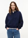 Blue Boxy Sueded Terry Zip-Thru Hoody  Women