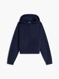 Blue Boxy Sueded Terry Zip-Thru Hoody  Women