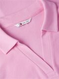 Pink Ribbed Fit And Flare Mini Polo Dress  Women