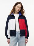 Μπλε Oversized Αντιανεμικό Τζάκετ Με Λογότυπο Στην Πλάτη  Γυναίκες