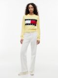 Yellow Tommy Flag Crew Neck Jumper  Women