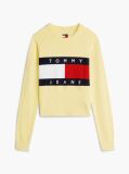 Yellow Tommy Flag Crew Neck Jumper  Women