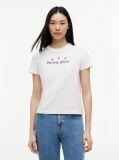 White Back Logo Graphic Crew Neck T-Shirt  Women