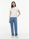 White Back Logo Graphic Crew Neck T-Shirt  Women