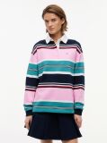 Multi Mixed Stripe Relaxed Rugby Shirt  Women