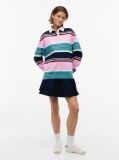 Multi Mixed Stripe Relaxed Rugby Shirt  Women