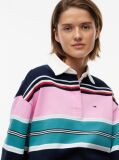 Multi Mixed Stripe Relaxed Rugby Shirt  Women