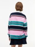 Multi Mixed Stripe Relaxed Rugby Shirt  Women