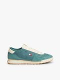 Multi Retro Leather Mixed Texture Serrated Trainers  Men