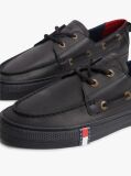 Black Archive Flag Stripe Leather Boat Shoes  Men