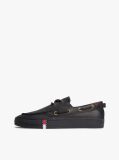 Black Archive Flag Stripe Leather Boat Shoes  Men