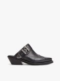 Black Archive Leather Cowboy Mules  Women