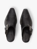Black Archive Leather Cowboy Mules  Women