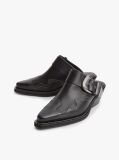 Black Archive Leather Cowboy Mules  Women