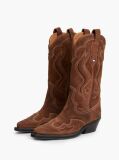 Brown Archive Suede Contrast Topstitch Cowboy Boots  Women
