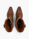 Brown Archive Suede Contrast Topstitch Cowboy Boots  Women