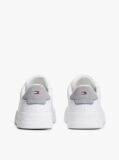 White Pebble Grain Court Trainers  Men