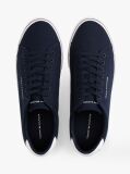 Blue Canvas Embossed Trainers  Men