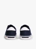 Blue Canvas Embossed Trainers  Men