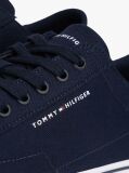 Blue Canvas Embossed Trainers  Men
