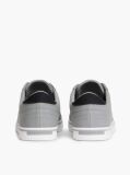 Grey Canvas Embossed Trainers  Men