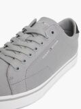 Grey Canvas Embossed Trainers  Men