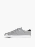 Grey Canvas Embossed Trainers  Men