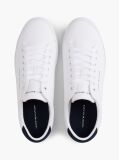 White Canvas Embossed Trainers  Men