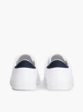White Canvas Embossed Trainers  Men