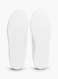 White Canvas Embossed Trainers  Men