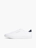 White Canvas Embossed Trainers  Men