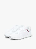 White Signature Tape Trainers With Leather  Men