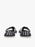 Black Pure Linen Chambray Jacquard Flip-Flops  Men